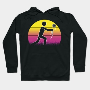 Travel back in time with beach volleyball - Retro Sunsets shirt featuring a player! Hoodie